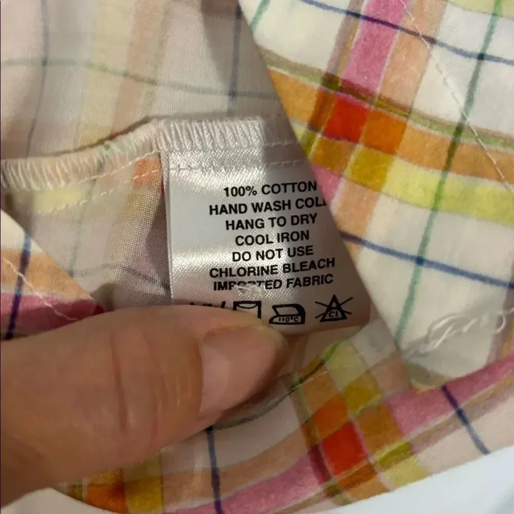Farinaz Taghavi Orange & Yellow Plaid Button-Up Shirt, 10